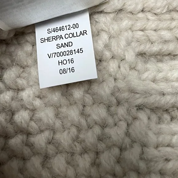Gap SMALL Womens Sherpa Collar Cream Alpaca Wool Blend Knit Tunic Sweater Vest - Picture 11 of 11